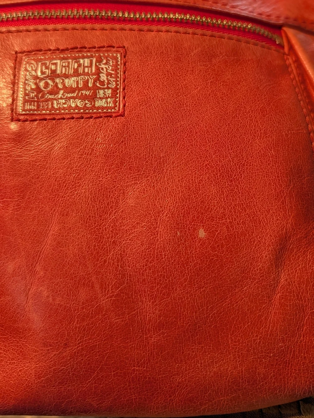 Coach Poppy Camelia Leather Cherry Red Crossbody Bag Y2K LIKE NEW!